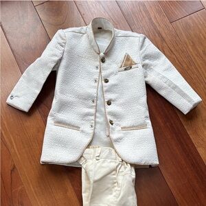 Cream kids blazer set